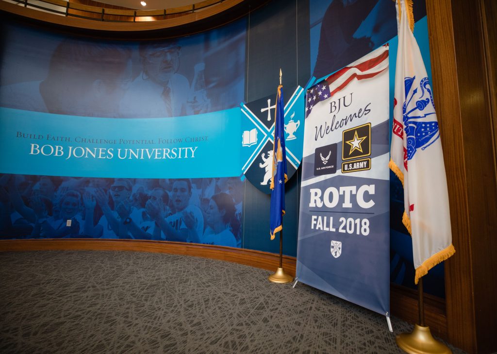 BJU welcomes ROTC Fall 2018, Greenville, SC, April 5, 2018. (Hal Cook)