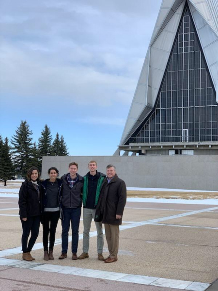 Students and Alan Benson at the U.S. Air Force Academy