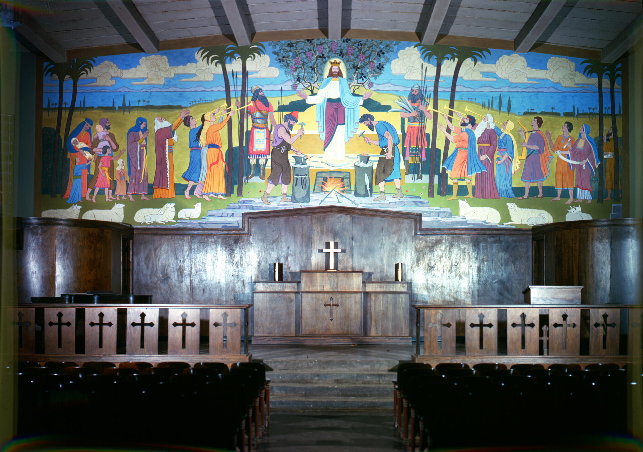 War Memorial Chapel Lawrence Saint mural 1955