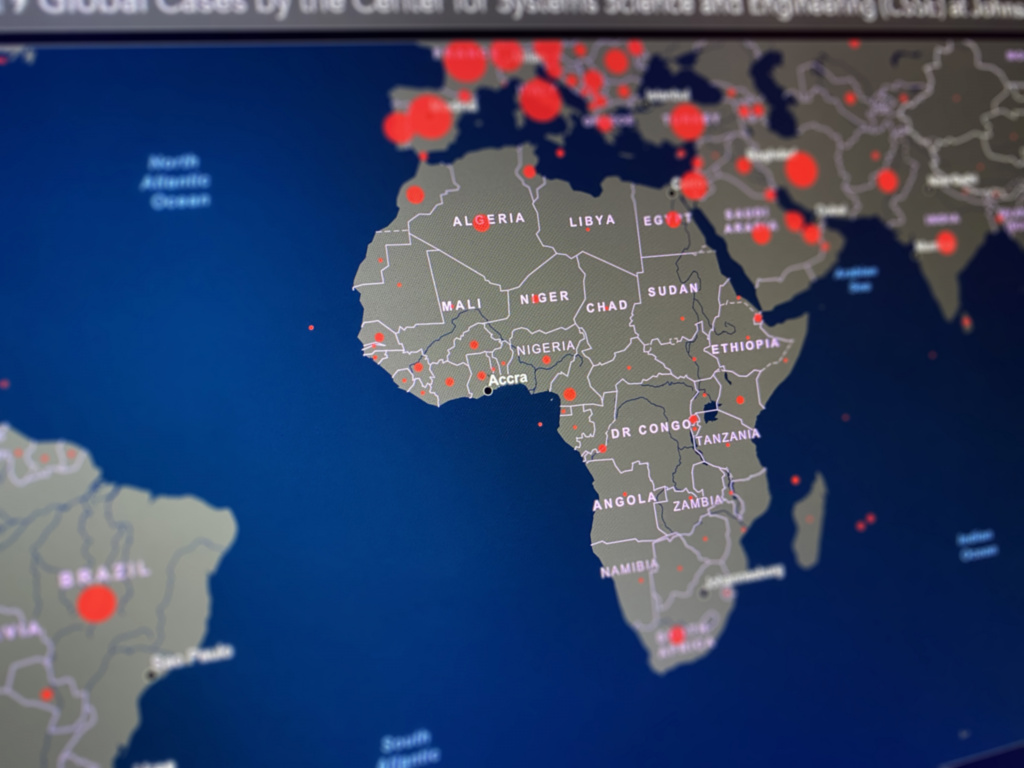 Map of Africa COVID-19 outbreaks