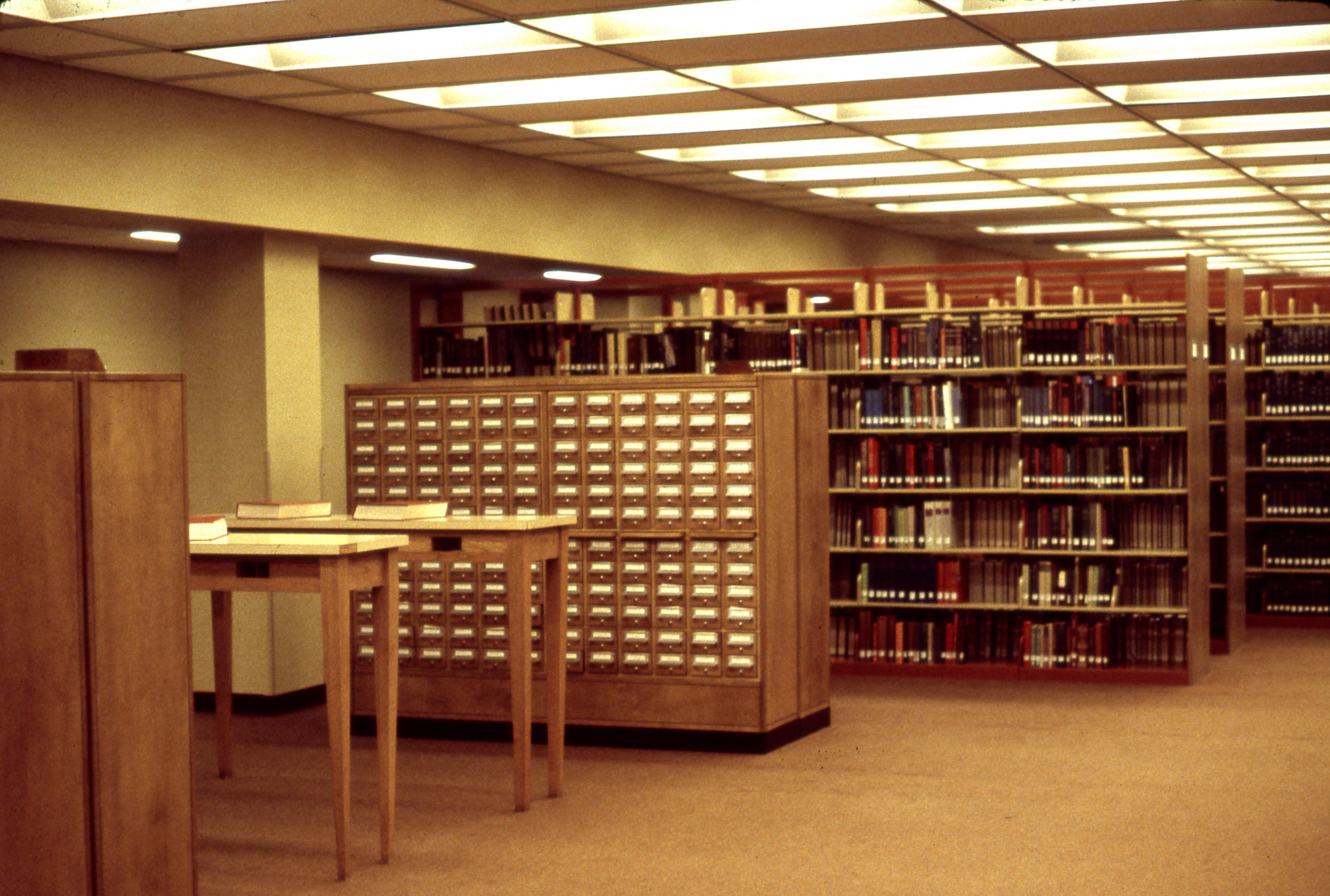The card catalog in its new location after the library was expanded in 1980