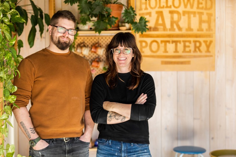 Mark and Sarah Batory, owners of Hollowed Earth Pottery