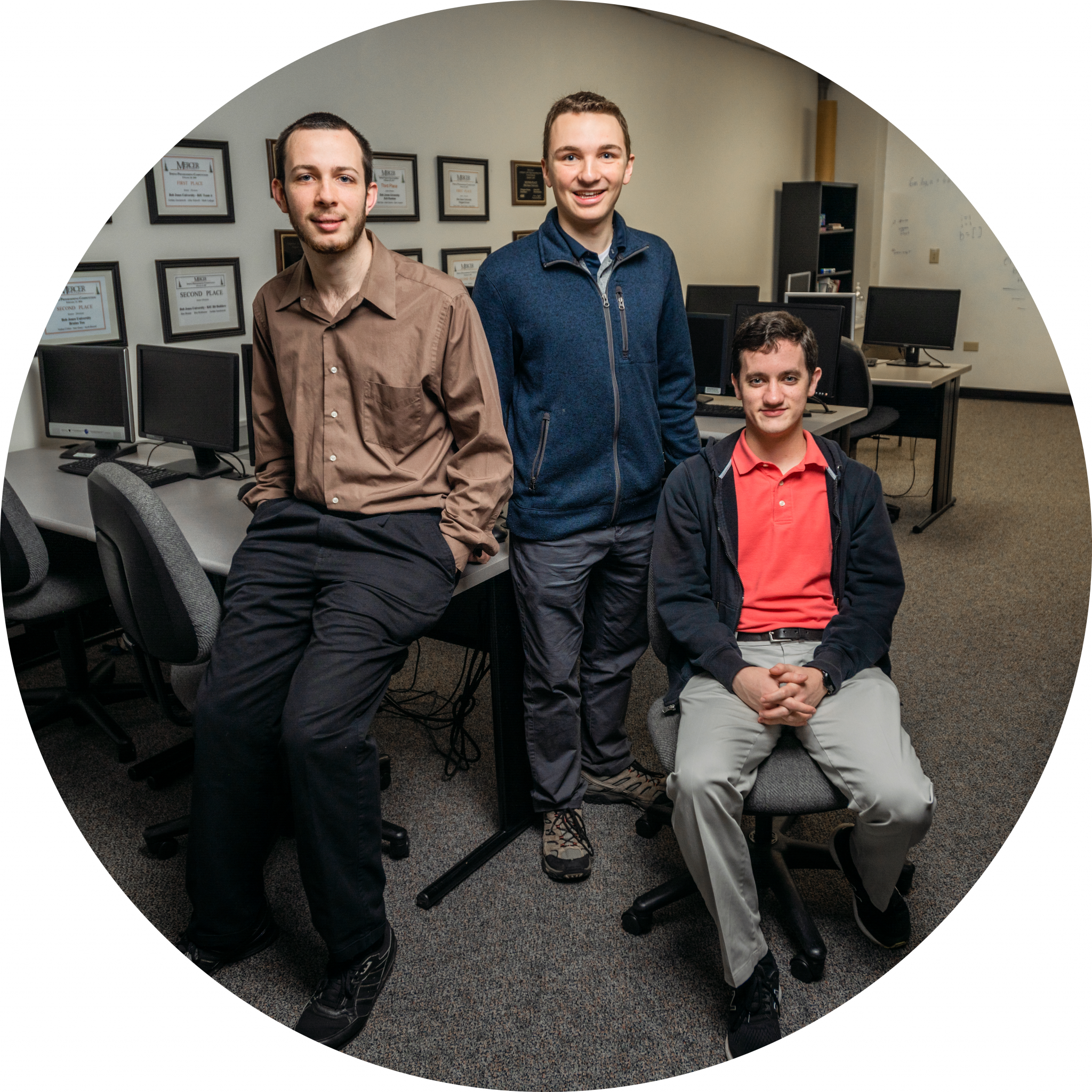 20210202program-team-de4 Competitive programming team of Erick Ross, Steven Platt and Elias Watson (Photo by Derek Eckenroth)