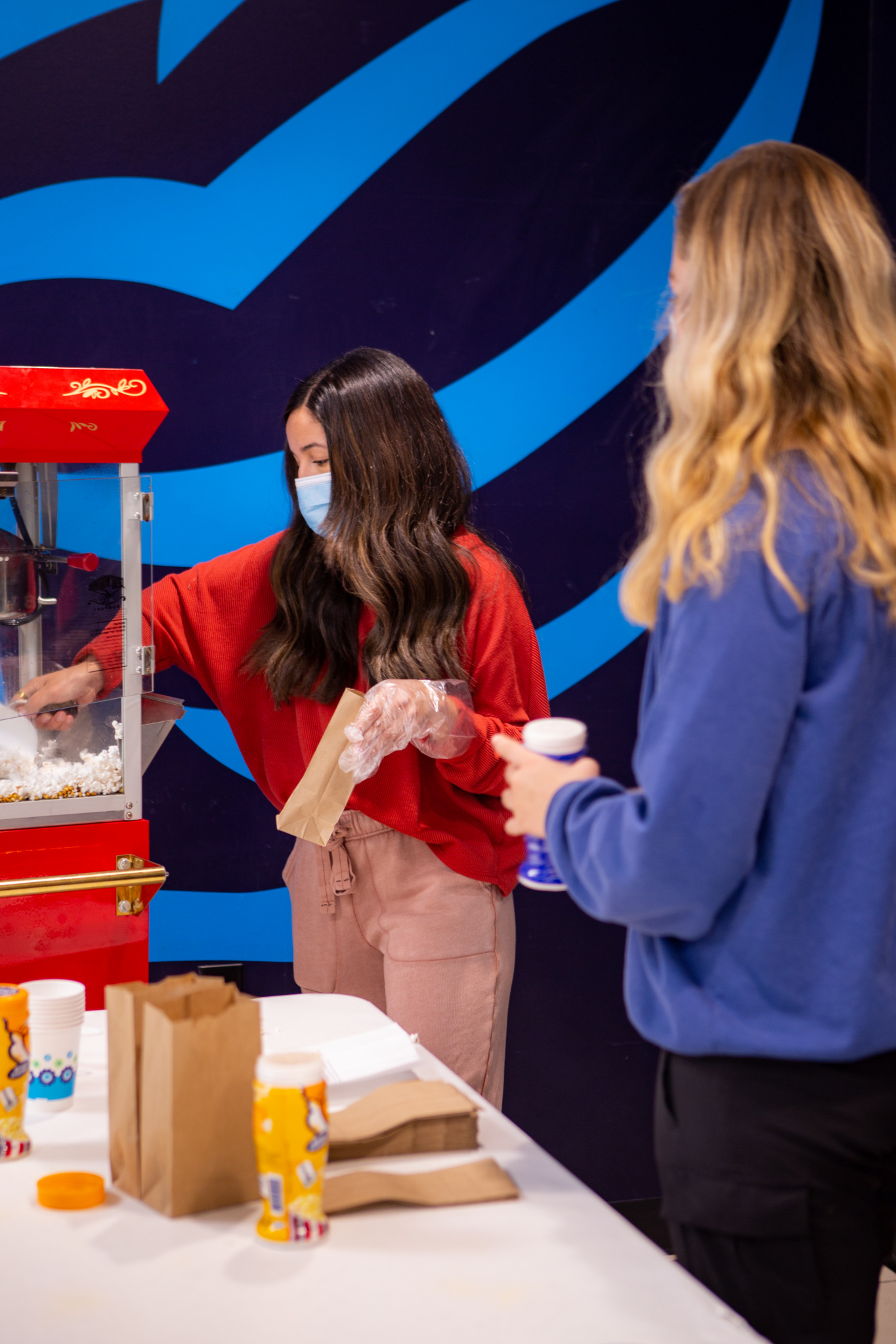 The Student Leadership Council served popcorn and donuts at Monday night's showing of Monsters University (Photo by Taylor Caldwell)