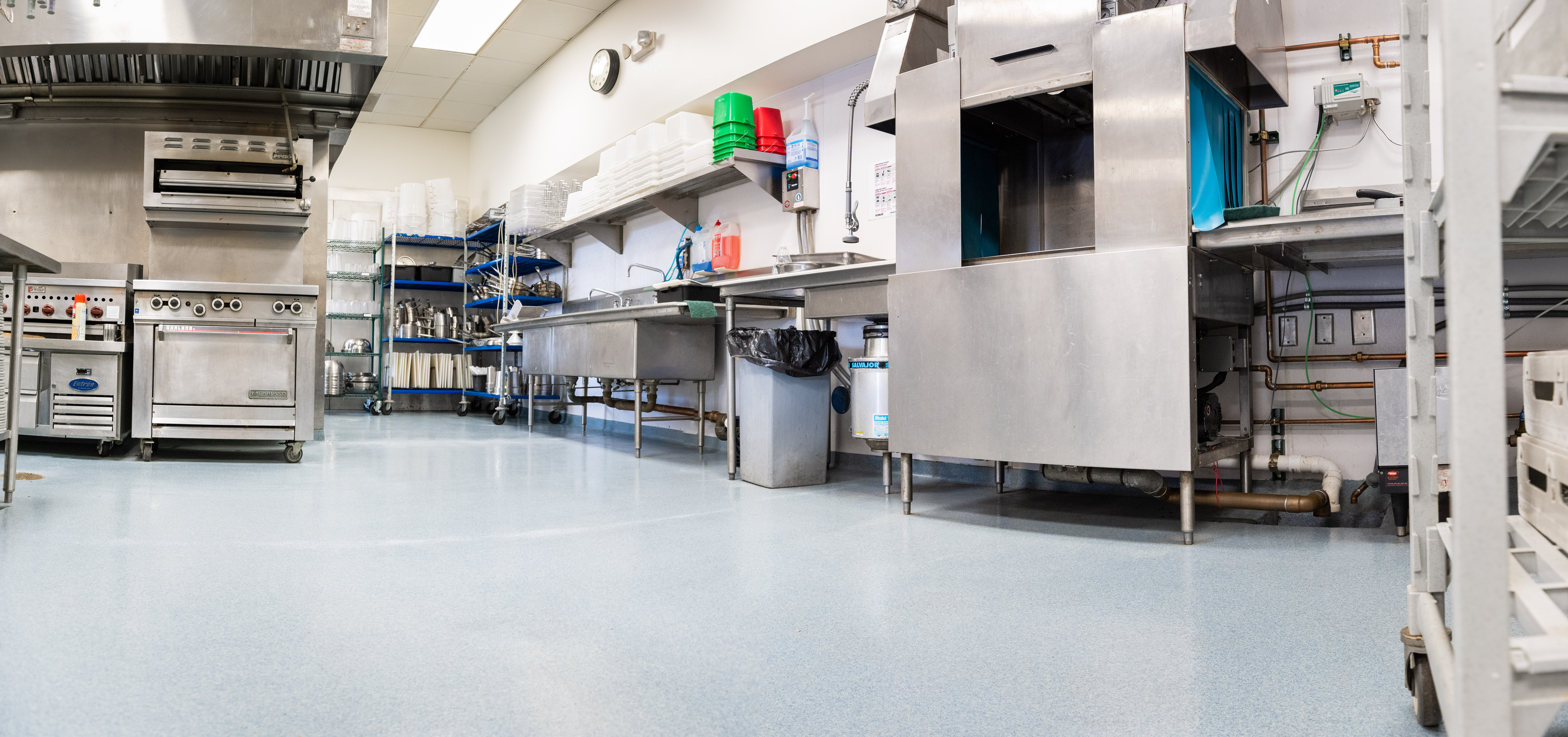 A new floor was installed in the Culinary Arts Building kitchen