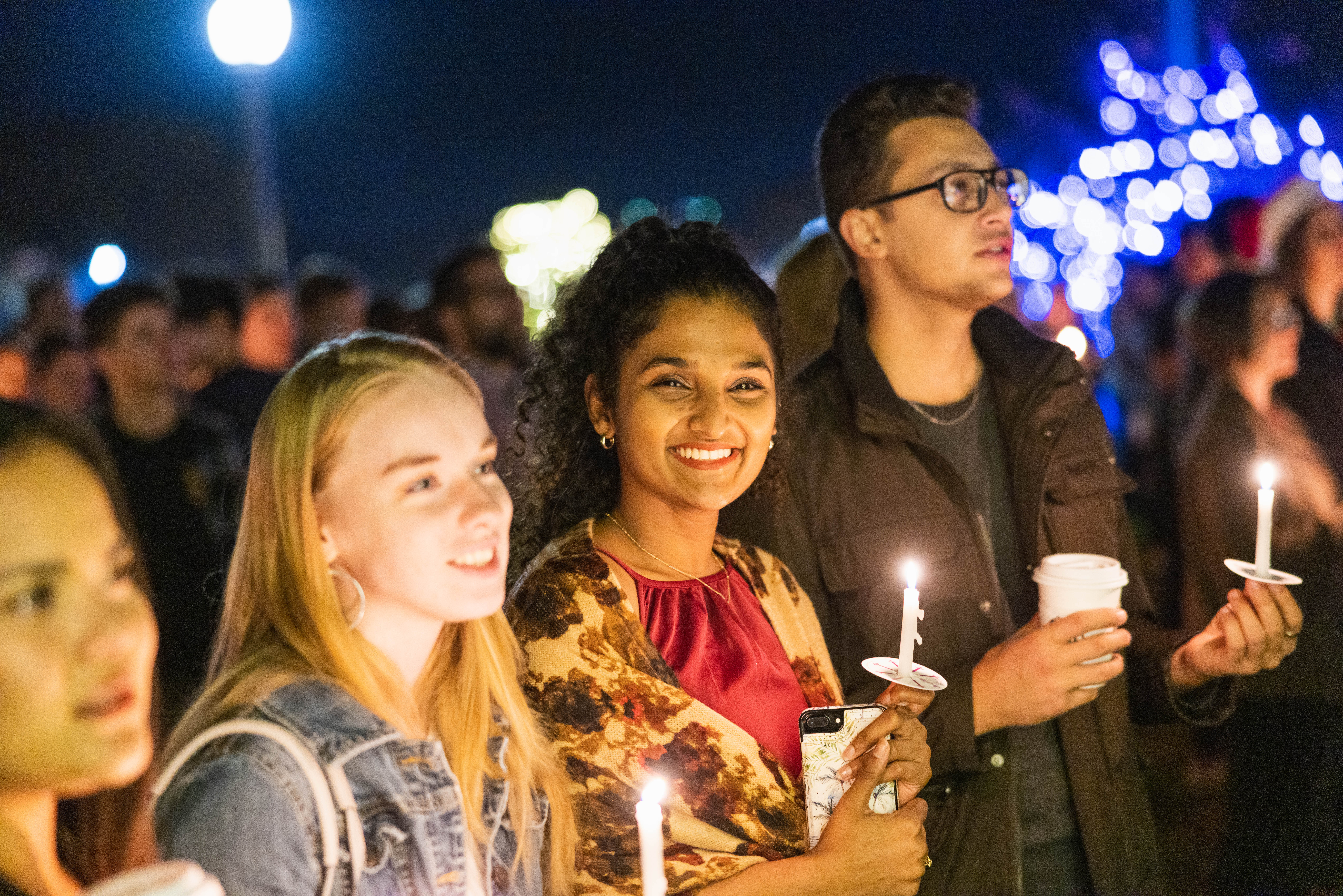 Members of the community gather to celebrate Christmas at the Christmas Lighting Ceremony (Photo by Bradley Allweil)